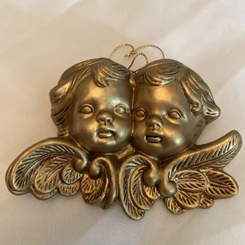 VTG Y2K San Francisco Music Box‎ Co Christmas Cherub Angel Ornament Silent Night